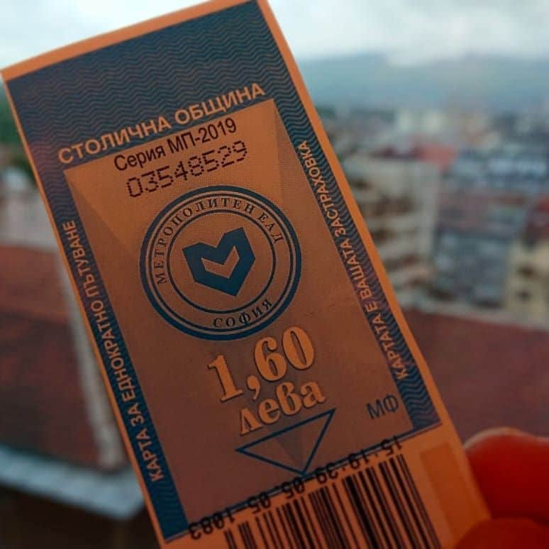 El billete sencillo en el metro de Sofía, Fuente: @arrowno, Instagram